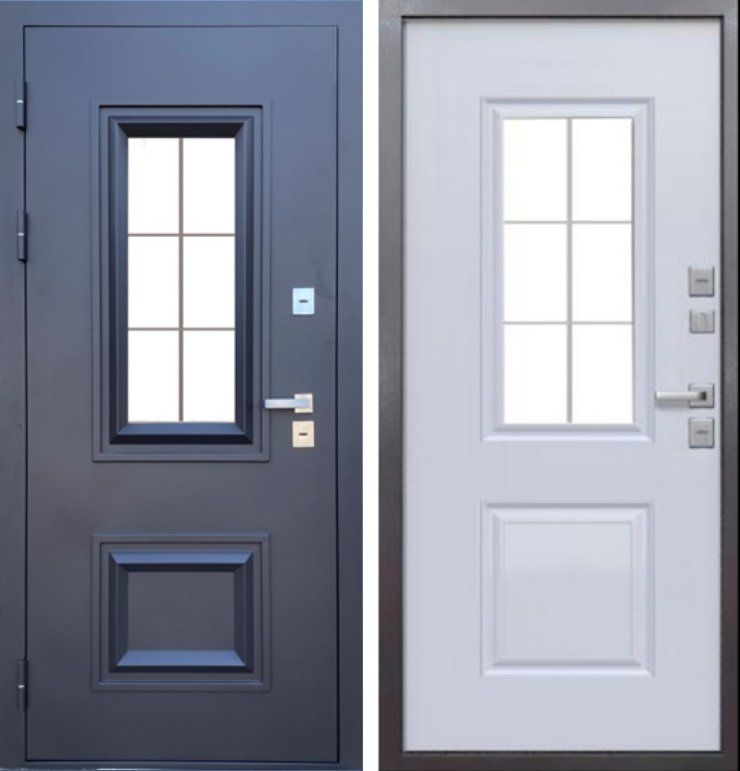 Дверь MXD ТЕРМО ТИТУЛ « ТТ » стеклопакет муар коричневый RAL 8019 DIS007174