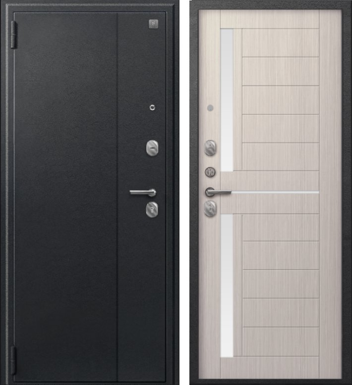 Дверь A-01 черный сатин - капучино 3д DIS007326