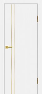 Товар Межкомнатная дверь П-20 ал. молдинг Золото Белый матовый