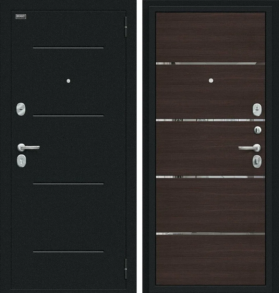 Дверь Лайн Букле черное/Wenge Veralinga BR4636