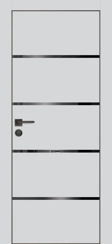 Межкомнатная дверь ПХ-17 черная кромка с 4-х ст. Сапфир матовый